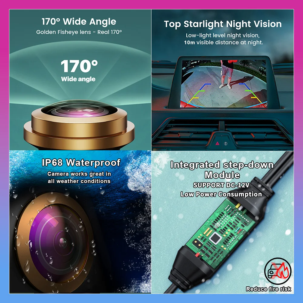 LS AHD 1080P Автомобильная камера заднего вида с ручкой багажника для VW Touran Tiguan Caddy T5 T6