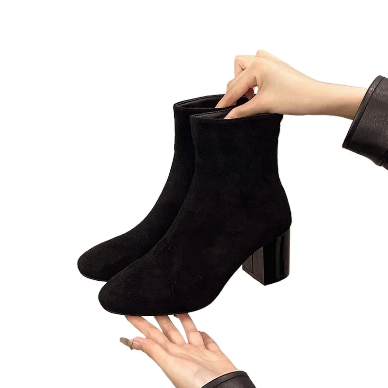 2024 новая женская обувь женские ботинки на молнии сзади модные современные с