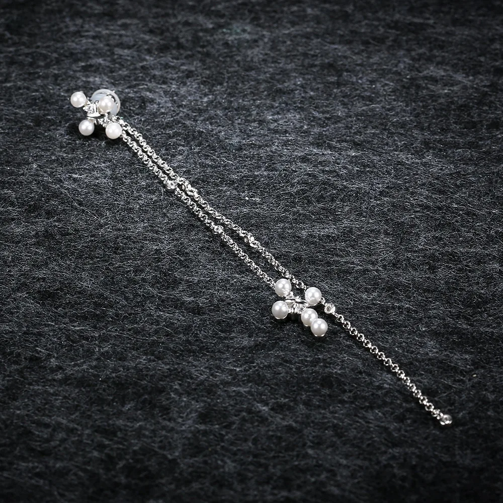 

APM STYLE High Quality 925 Sterling Silver Single Pearl Ear Set Auger Eardrop Gentle Temperament Of Jewelry Line Cross