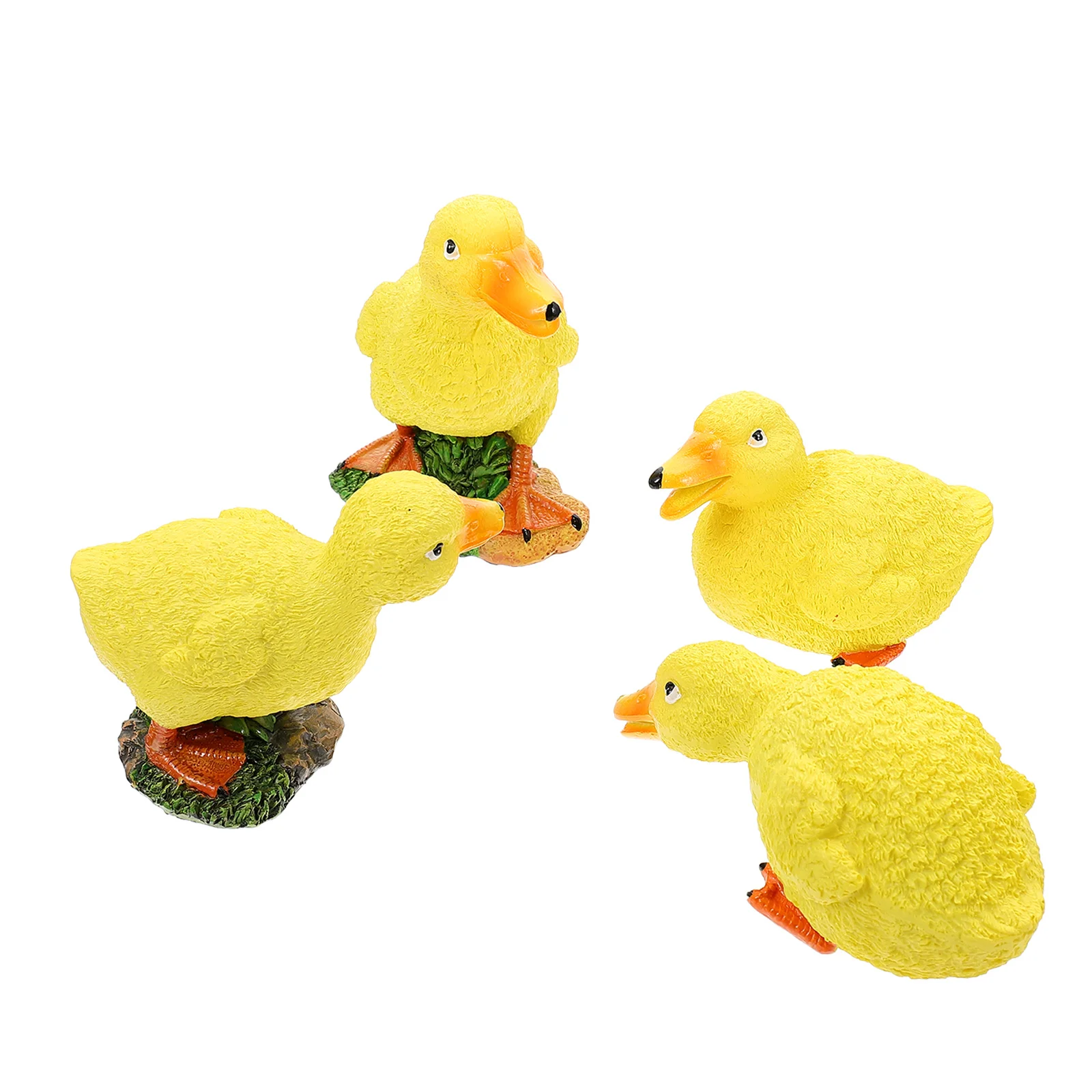 

Статуэтка из смолы для украшения сада, утка, искусственная скульптура, модель, фигурки, миниатюрные фигурки, желтое украшение