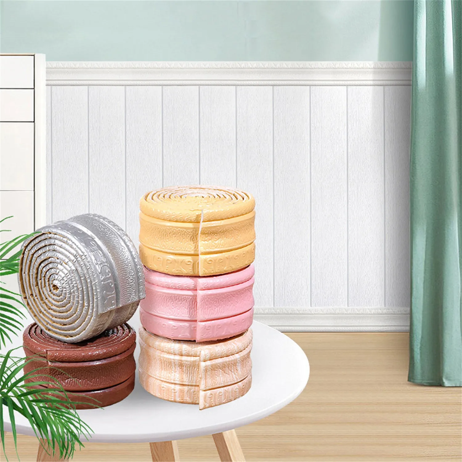 Самоклеящаяся Гибкая пенопластовая отделка 3D клейкая декоративная настенная