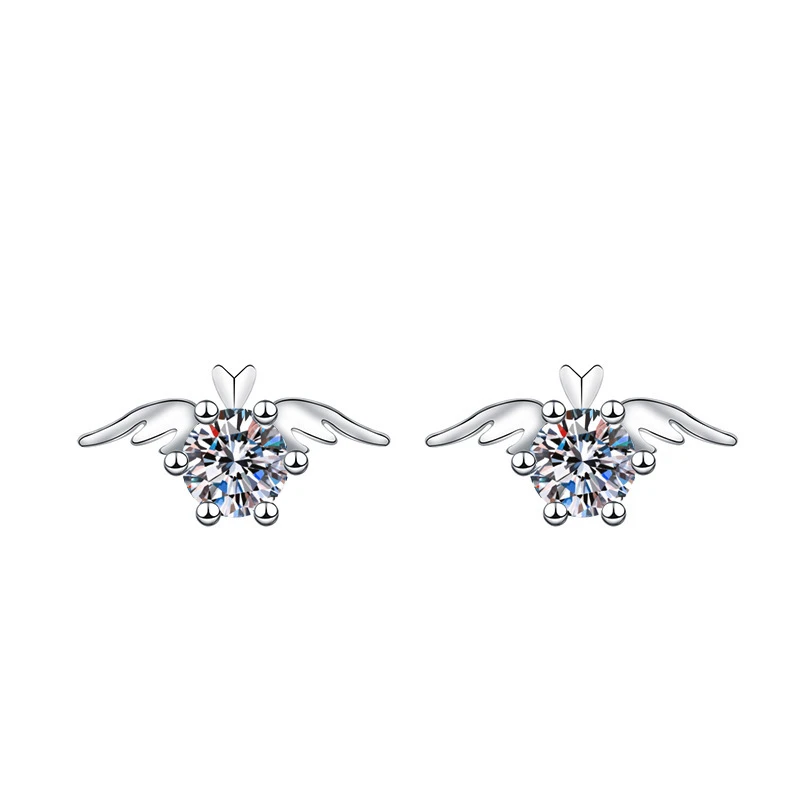 

Cute Angel Zircon Earrings For Women Korean Fashion Sweet Bridal Jewelry Sparkling Bargains Wedding Accessories Aretes De Mujer