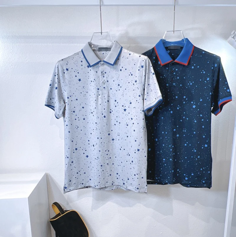 

2022 summer new Golf clothing men's printed lapel short-sleeved top GOLF sports wild casual breathable jersey