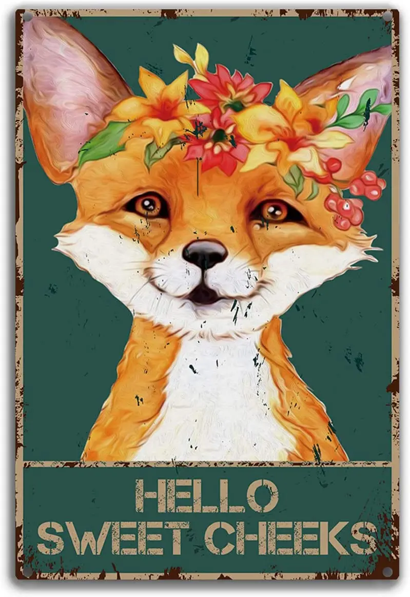 

Funny Bathroom Metal Tin Sign Wall Decor Flowers Tin Sign for Toilet Bathroom Washroom Decor Gifts - Best Farmhouse Decor Gift