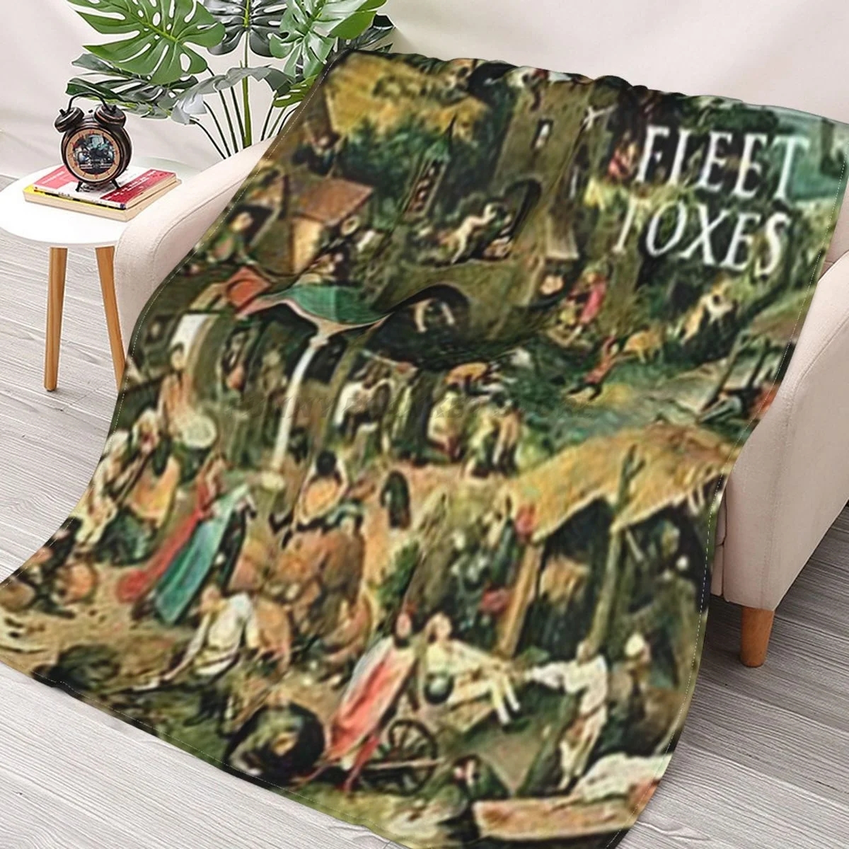 

Fleet Foxes Album Cover Throws Blankets Collage Flannel Ultra-Soft Warm picnic blanket bedspread on the bed