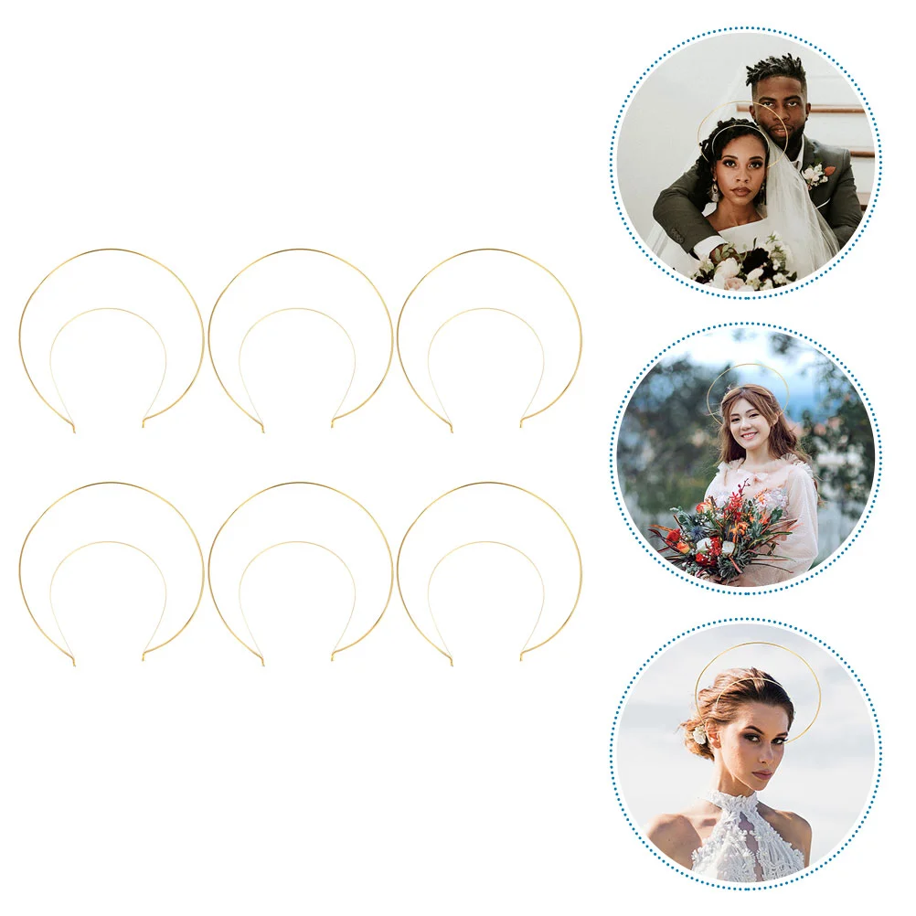 

6Pcs DIY Halo Headbands Decorative Headband Metal Hair Bands Crafting Party Hairbands
