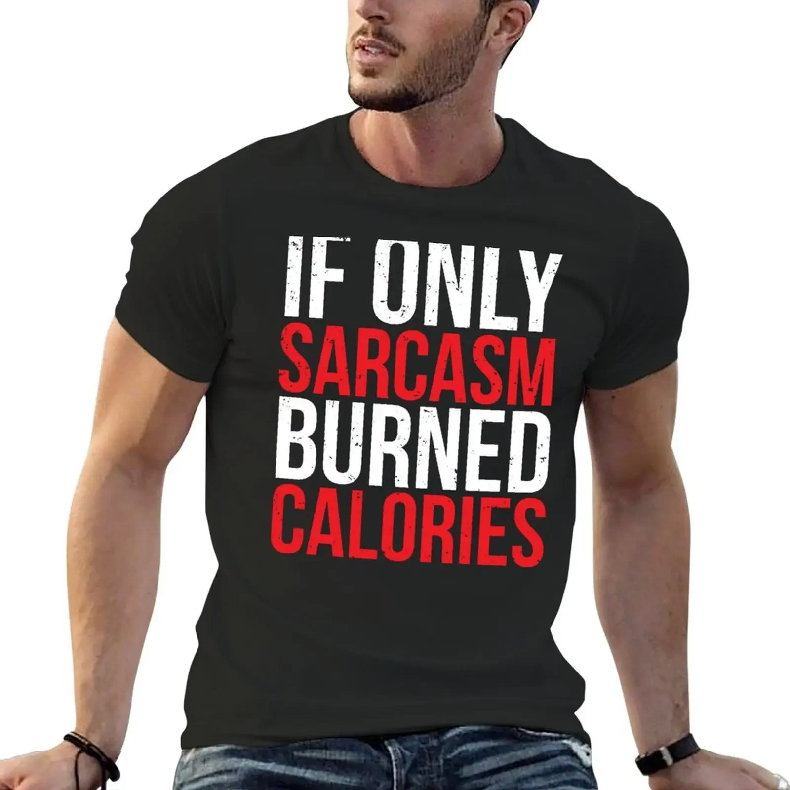 Футболка Sarcasm Burned Calories Cool Gym быстросохнущая винтажная рубашка с аниме футболки