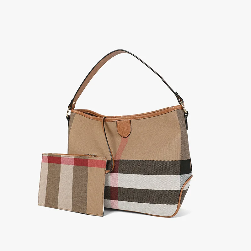 

Canvas Stripe Plaid Bag Single Shoulder Bag Multi Pocket And Card Bag Luxury Women's Shoulder Bag Designer Brand Women's Bag