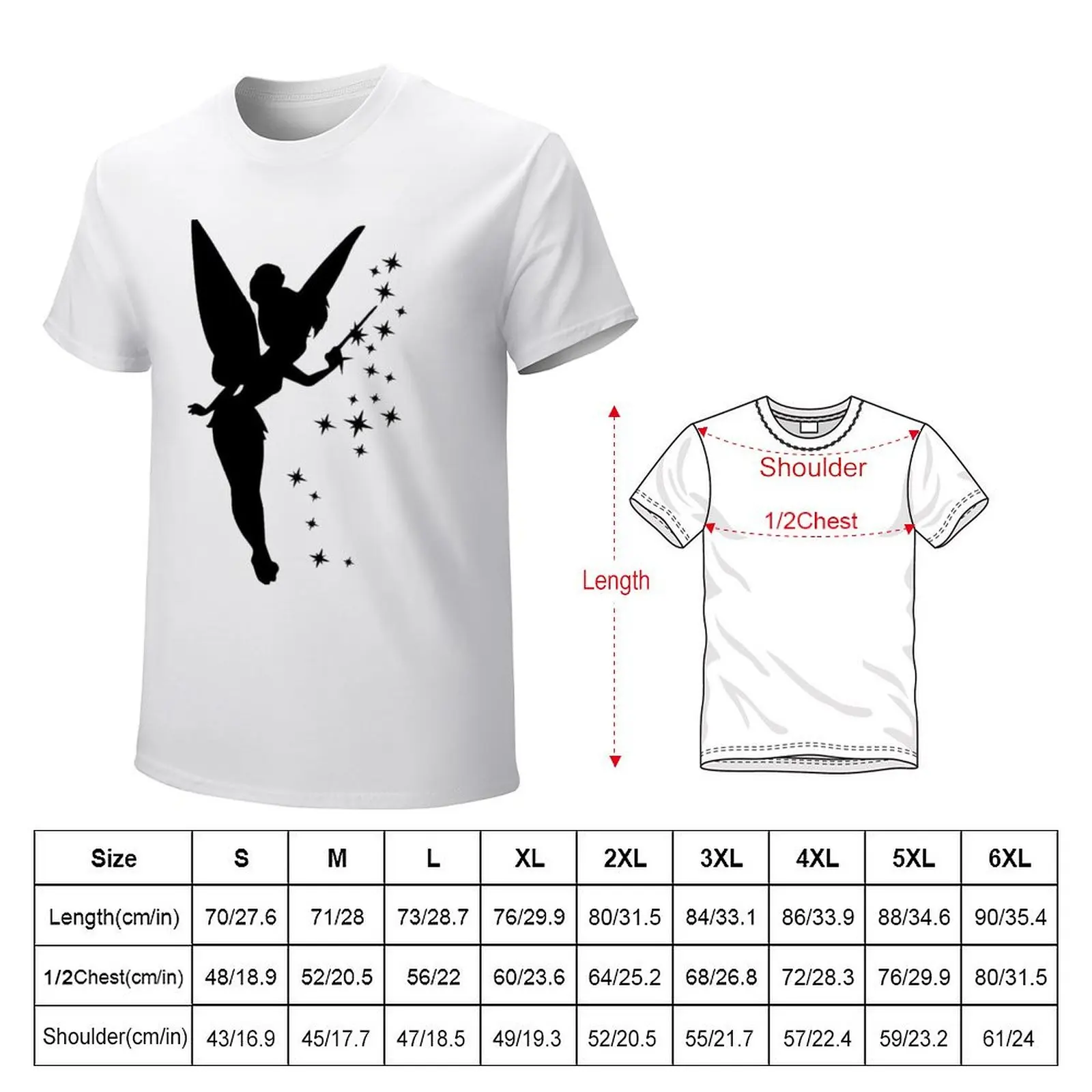 Футболка с силуэтом Тинкербелл футболка на заказ футболки рисунком аниме летняя