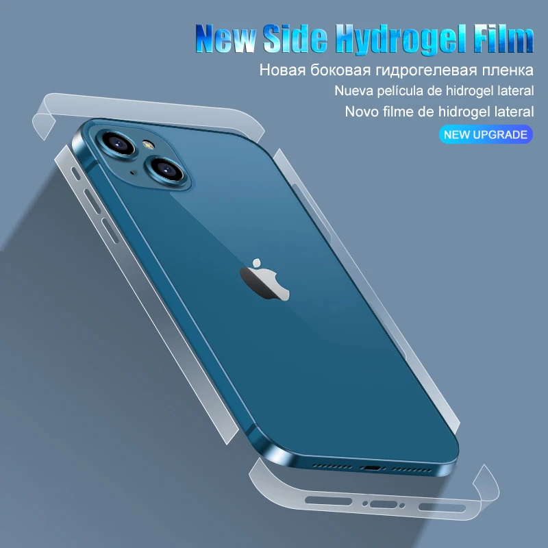 3 1pcs full cover mobile phone side film for apple iphone 13 12 pro max mini soft hydrogel film protection accessories not glass free global shipping