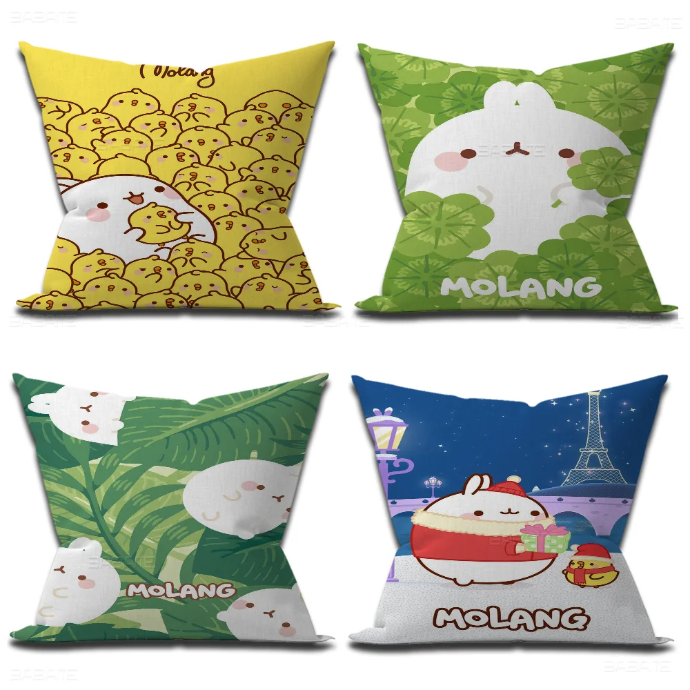 Милая подушка Molang наволочка для гостиной дивана домашний декор индивидуальный