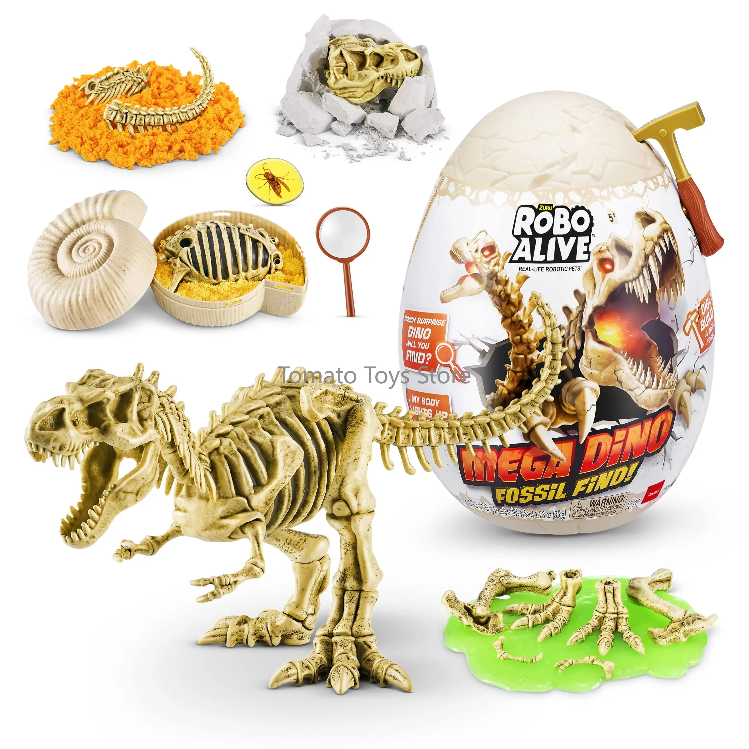 В наличии Zuru Robo Alive Mega Dino Fossil Find T-Rex игрушки динозавров развивающие научный