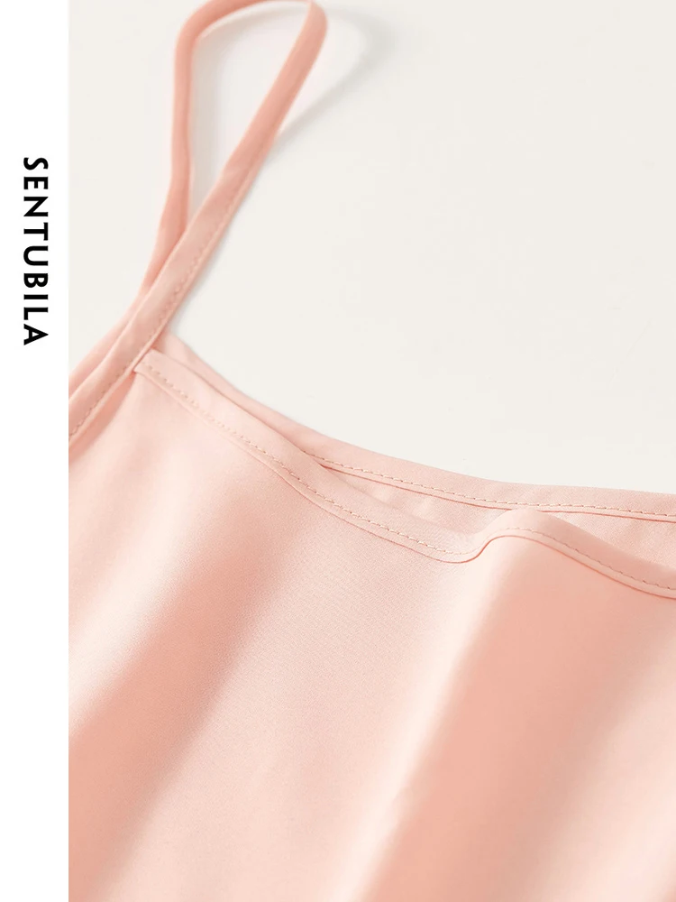 SENTUBILA женский шифоновый костюм-рубашка на шнуровке с рукавами-фонариками и