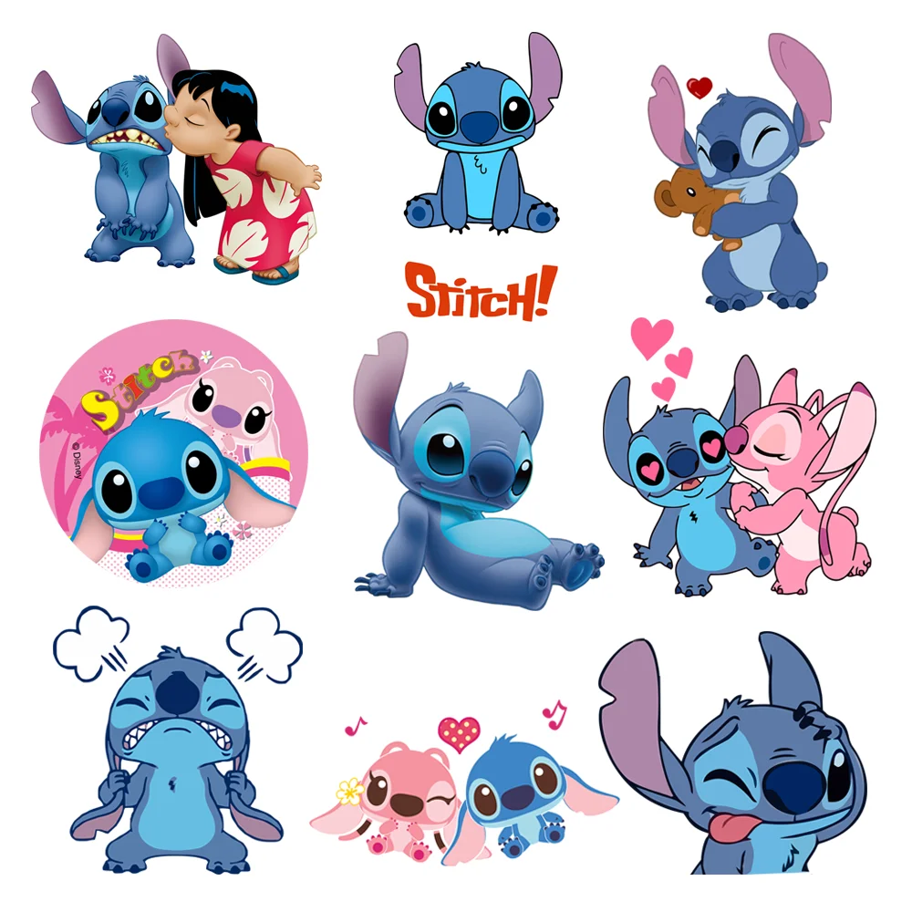 Disney Cute Stitch Heat transfer Stickers Iron-on Transfers For Clothing Patches Women's T-shirt DIY Custom Patch Free Shipping