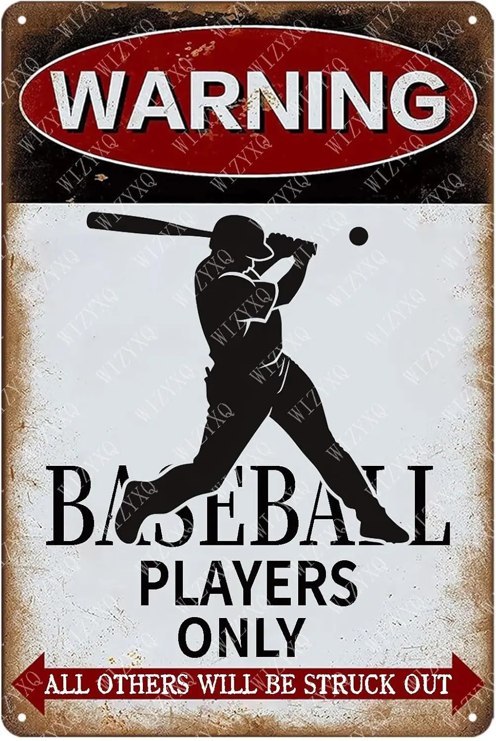 Metl Sgns Wrnng B сакаlle Plyers Only ll Inthers Wll Be Struck Out Sgn Vntge lumnum Tn для дома спальни Outsde Decor