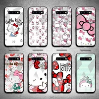 hello kitty phone case tempered glass for samsung s20 plus s7 s8 s9 s10 note 8 9 10 plus