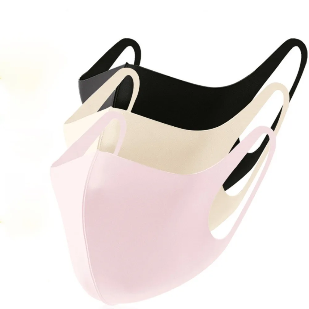 Дышащая Маска из ледяного шелка модная бесследная маска для лица с защитой от