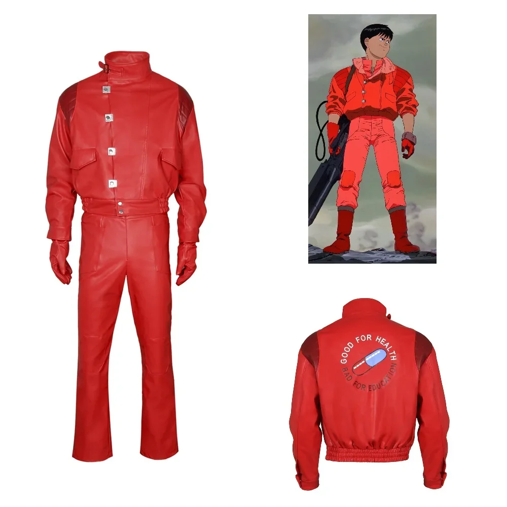 

Anime AKIRA Shotaro Kaneda Cosplay Costume Full Set PU Red Motorcycle Uniform Halloween Fancy Cosplay Outfits