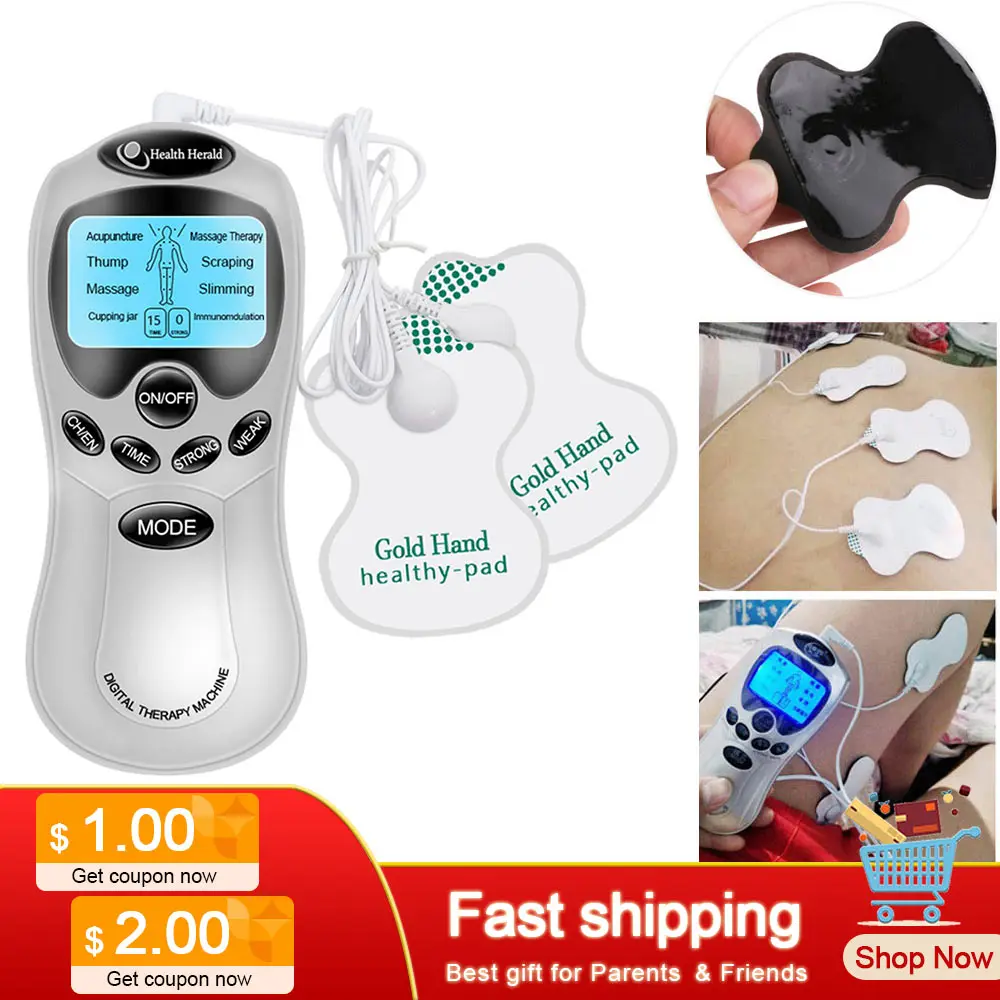 

Electrode Pads Physical Therapy Tens Massage Machine Electric Muscle Stimulator Body Neck Back Massager Pain Relief Tools Health