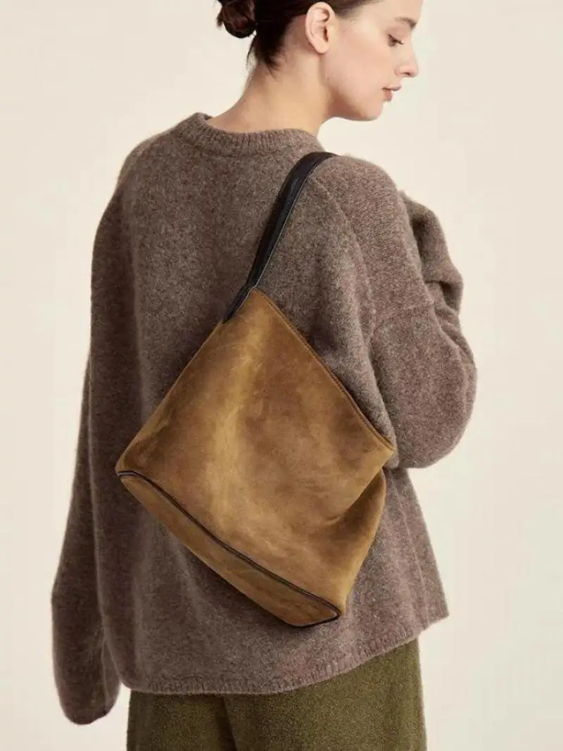 

Женская сумка из 2023 замши, в стиле ретро