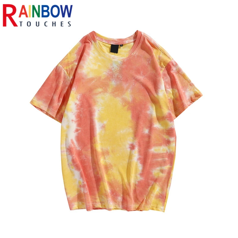 

Rainbowtouches 2022 New T-Shirt Mens Tie Dye T-Shirts High Street Tidal Current Hip Hop Cyber Celebrity Couple T-Shirt Unisex