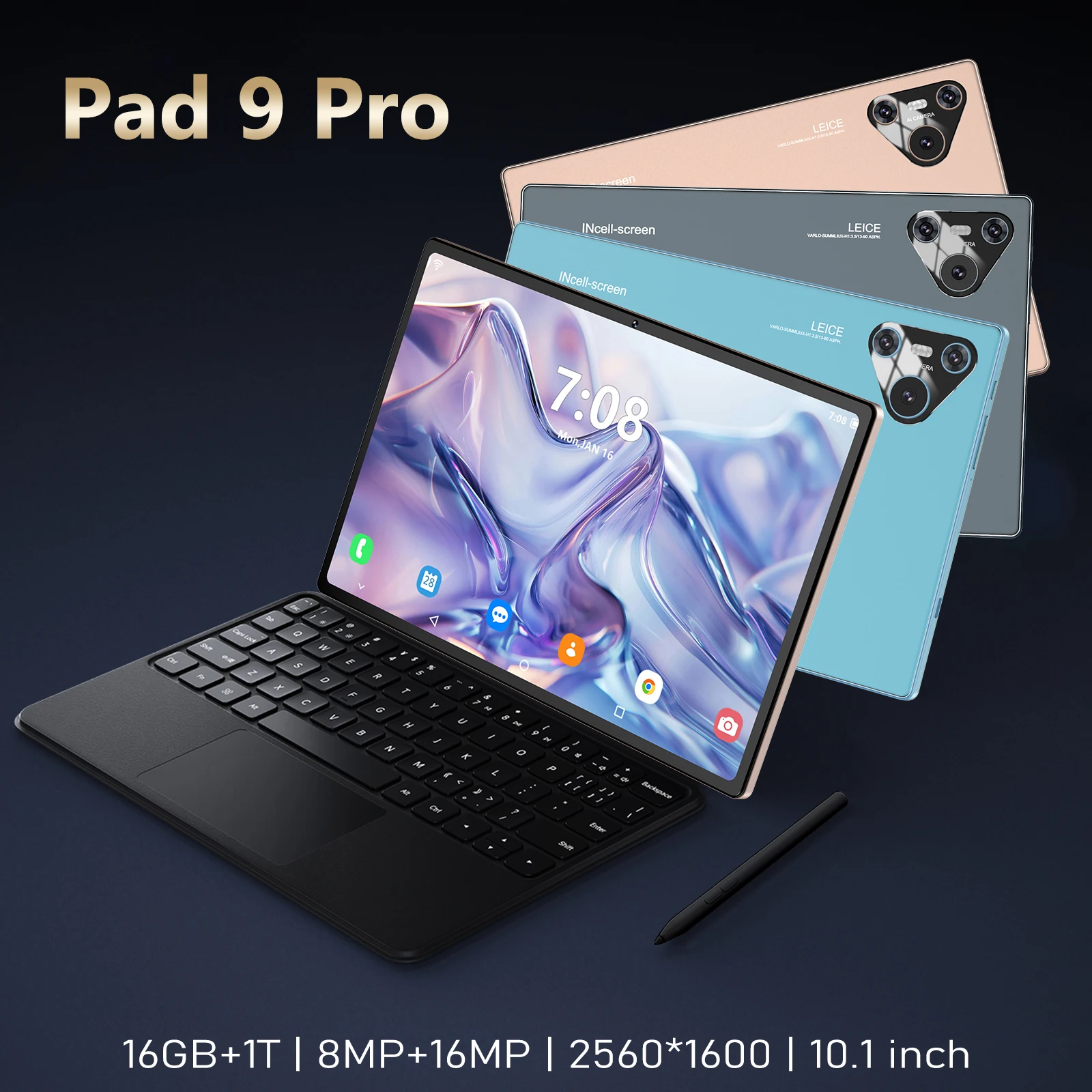 Планшет 9 Pro 10 1 дюймов Android 13 Snapdragon 888 двойной Wi-Fi 5 + две карты 10000 мАч