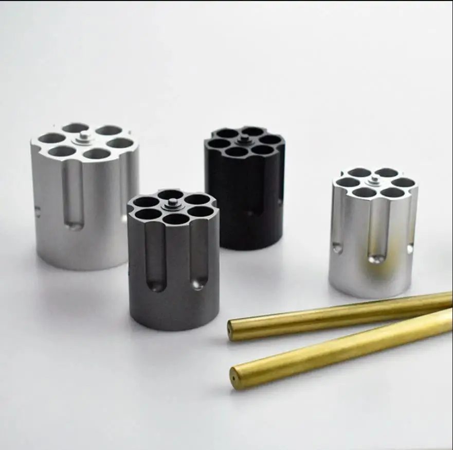 

Brushpot Aluminum Creativity Cylinder Pen Metal Pen Container Ornament New Revolver Pencil Holder School Supplies Sorage