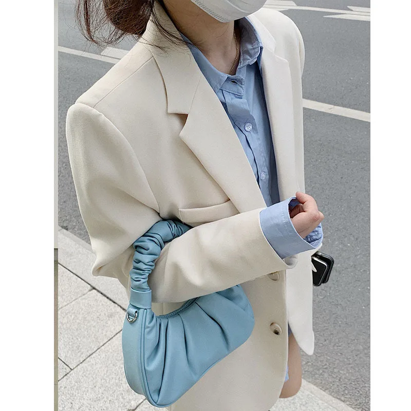 Korean Suit Jacket Women Spring and Fall 2021 Loose Fashion Casual Suit Female Long Sleeve Solid Color Coat Harajuku Manteau New