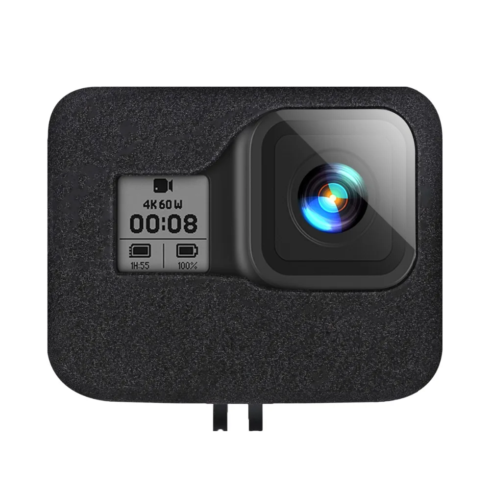 Windshield Wind Noise Reduction Sponge Foam Case Cover Housing Cap For 8 Black Action Camera Accessories |