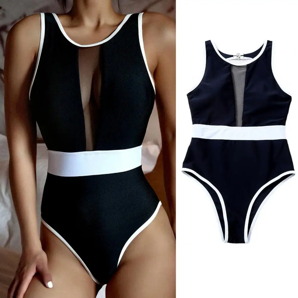 40% Лидер продаж женский сексуальный слитный купальник-монокини контрастные