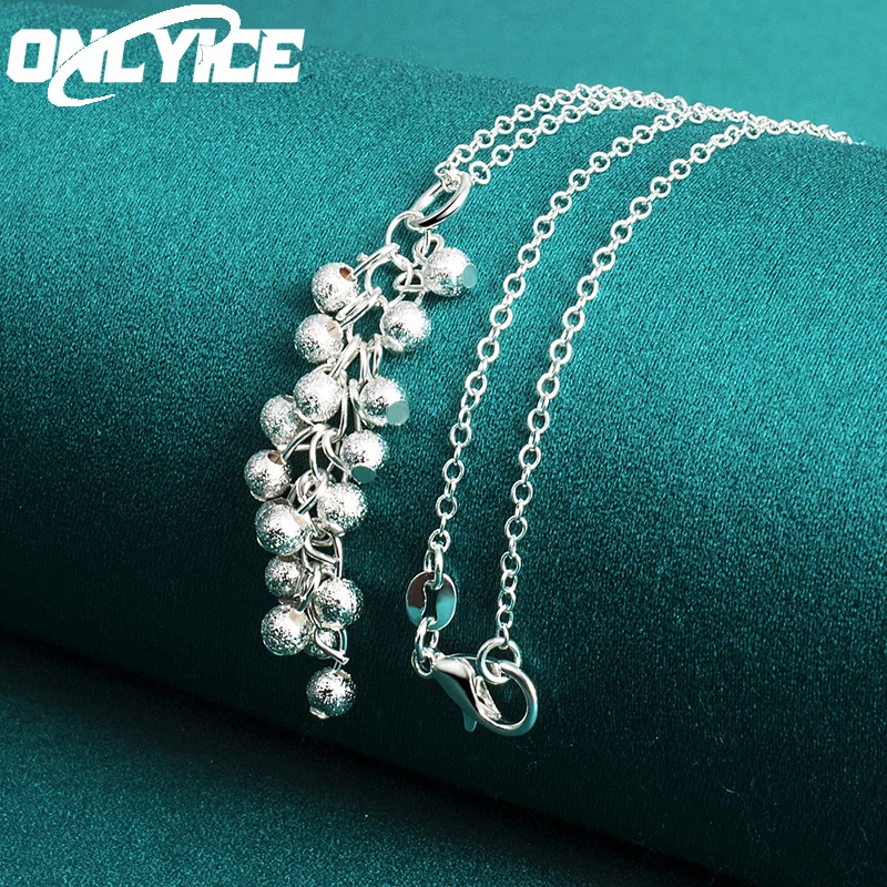 

Charm 925 Sterling Silver Frosted Grape Beads Pendant Necklace 16-30 Inch Chain For Women Fashion Wedding Jewelry Birthday Gifts