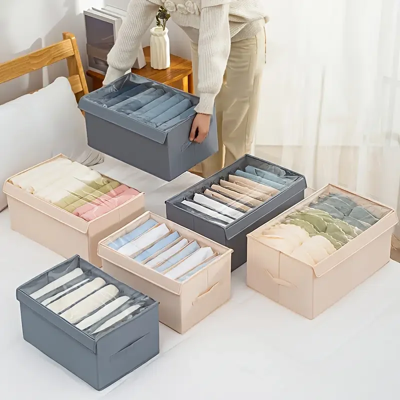 

1pc Oxford Cloth Storage Box With Lid, Quilt Clothing Blanket Pillow Storage Box