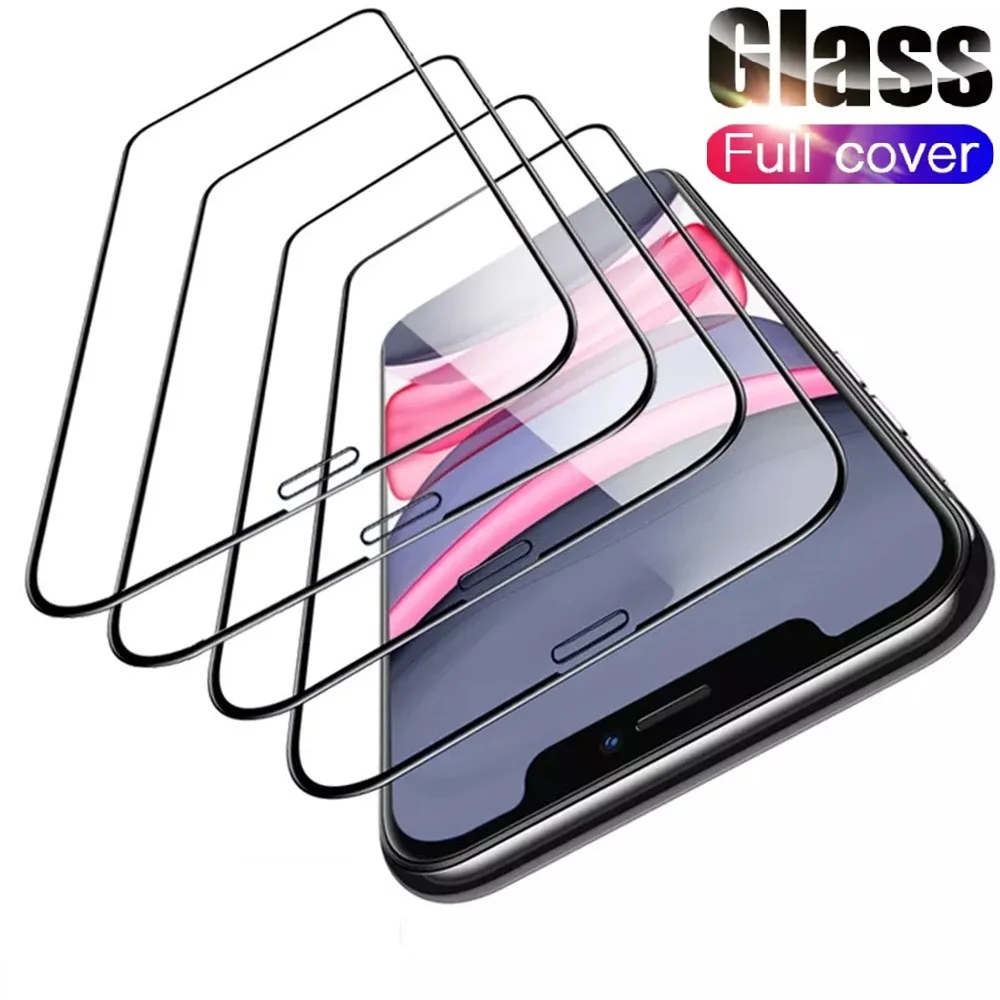 Full Cover Tempered Glass For iPhone 14 13 12 11 Pro XS Max XR Screen Protector For iPhone 12mini 7 8 PLUS SE2020 Protector