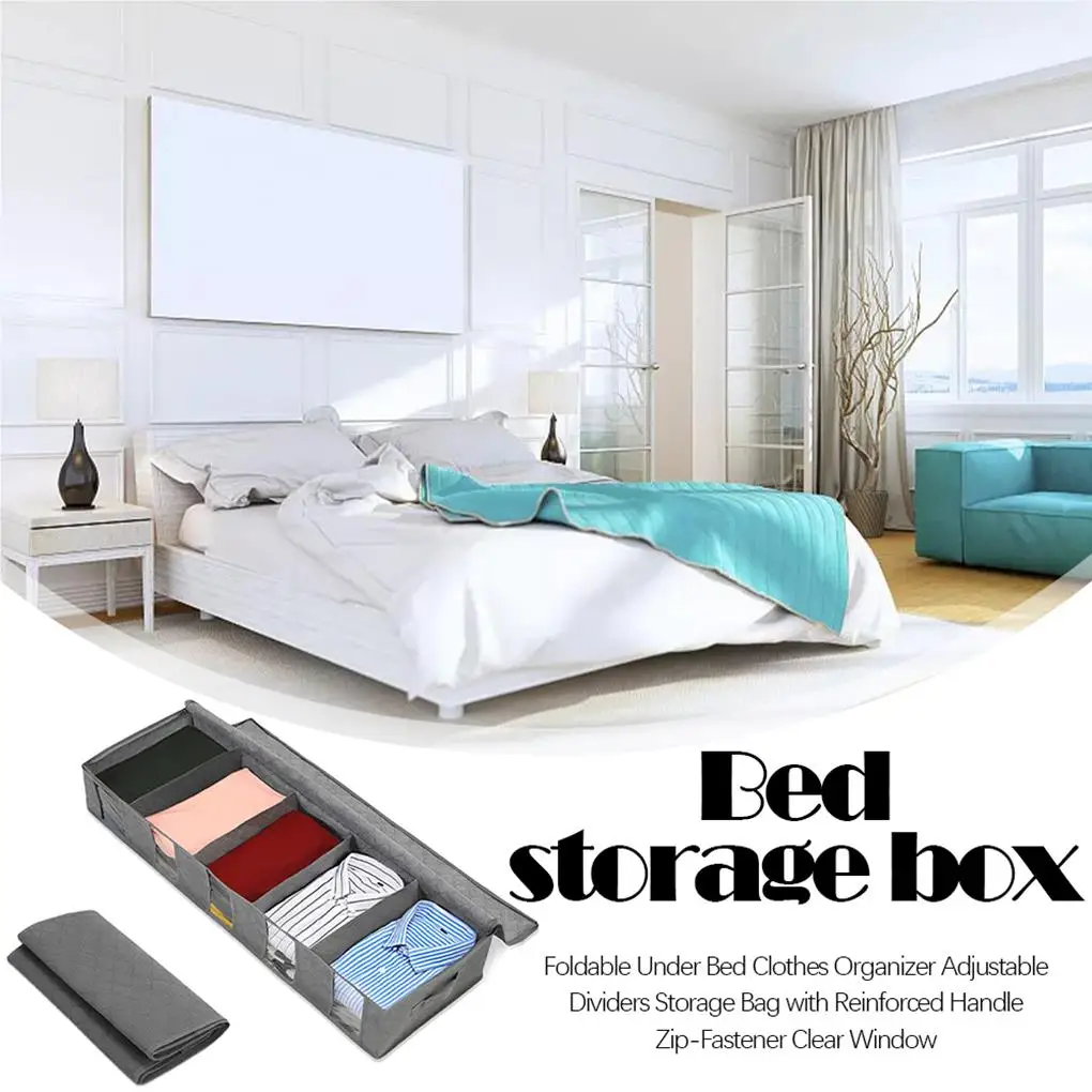 Складной органайзер для одежды под кровать Регулируемый разделитель сумка