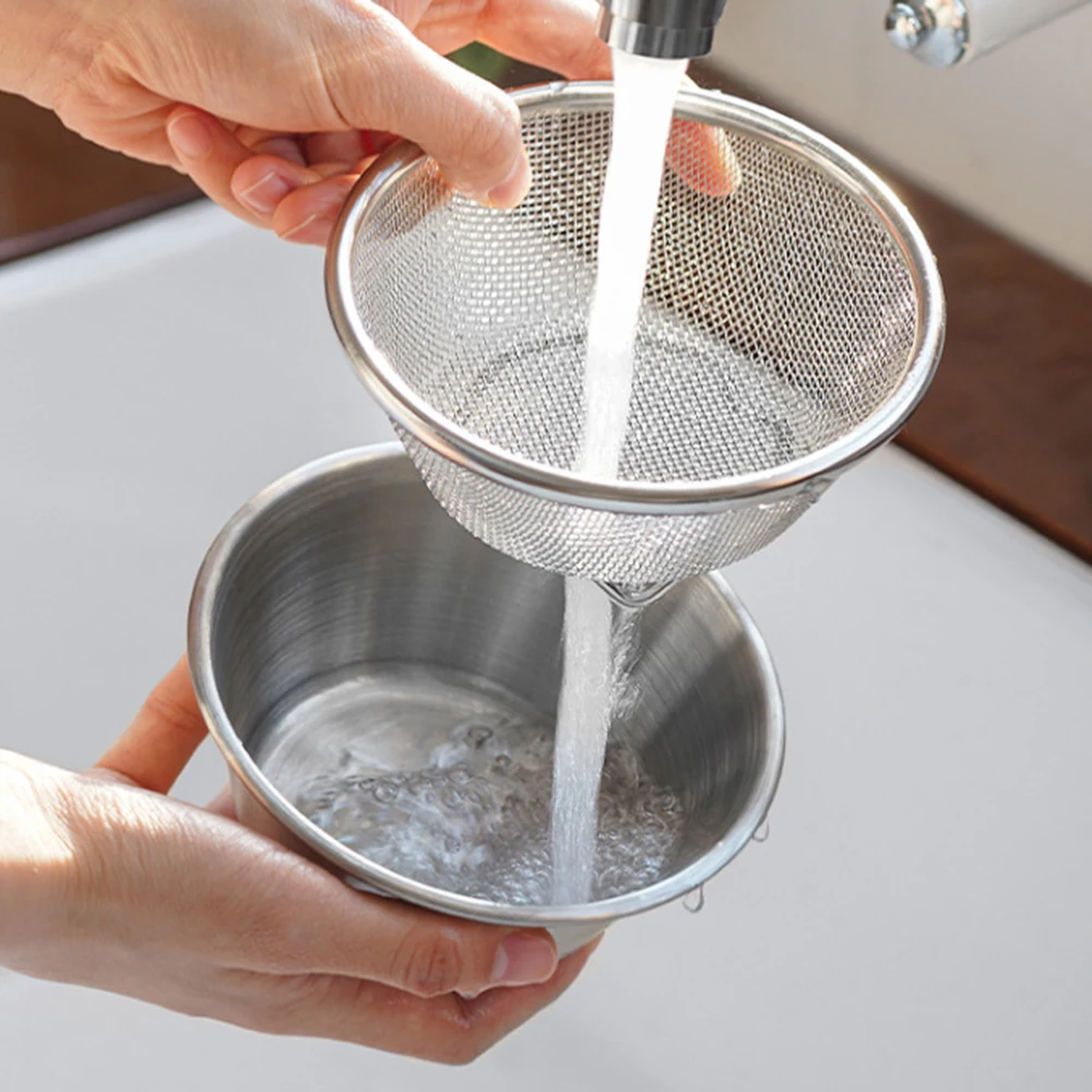 

2-в-1 кухонная корзина для мытья из нержавеющей стали, Набор чашек для мытья фруктов и овощей, двухслойный дуршлаг, продажа Tb