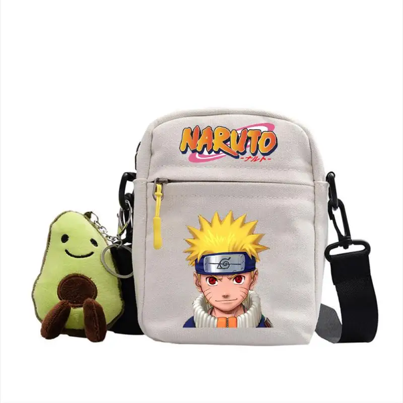 Naruto Cartoon Messenger Bag Kakashi Sasuke Sakura Backpack Shoulder Bag Fashion Cute Canvas Schoolbag Birthday Gift Wholesale images - 6