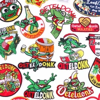 eindhoven oeteldonk emblem embroidery patch frog carnival for netherland iron on patches for clothing thermoadhesive patches