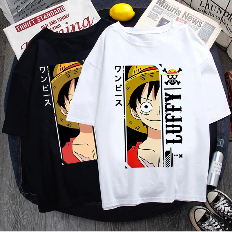 Футболка мужская Слитная с японским аниме милая мультяшная Луффи одежда в стиле