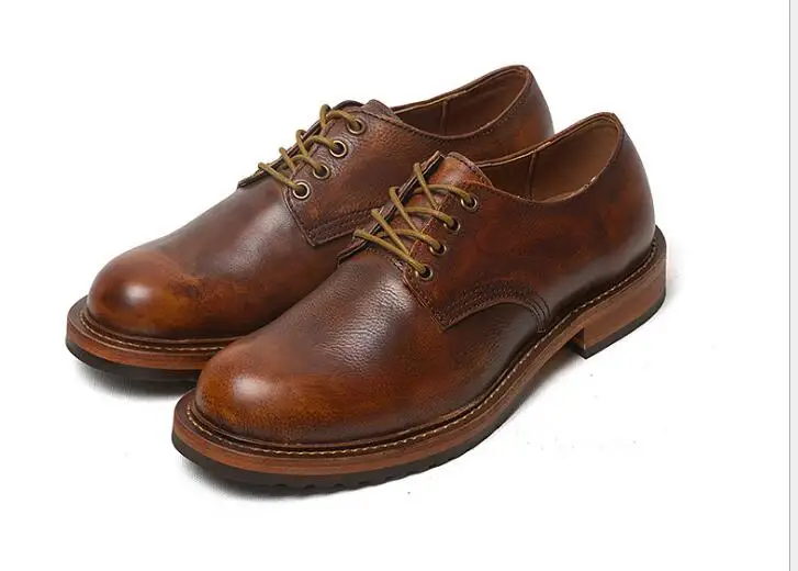 

Туфли мужские из натуральной кожи с круглым носком, на шнуровке