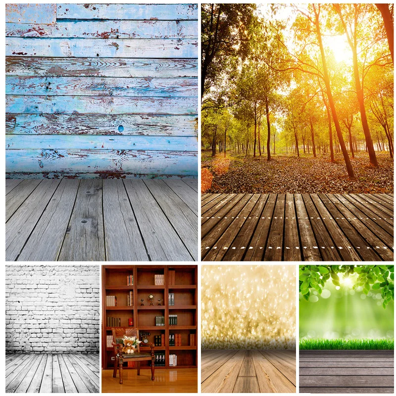 

SHUOZHIKE Art Fabric Photography Background Scenery Wall Wooden Floor Baby Portrait Photo Backdrops Studio Props HJU-08