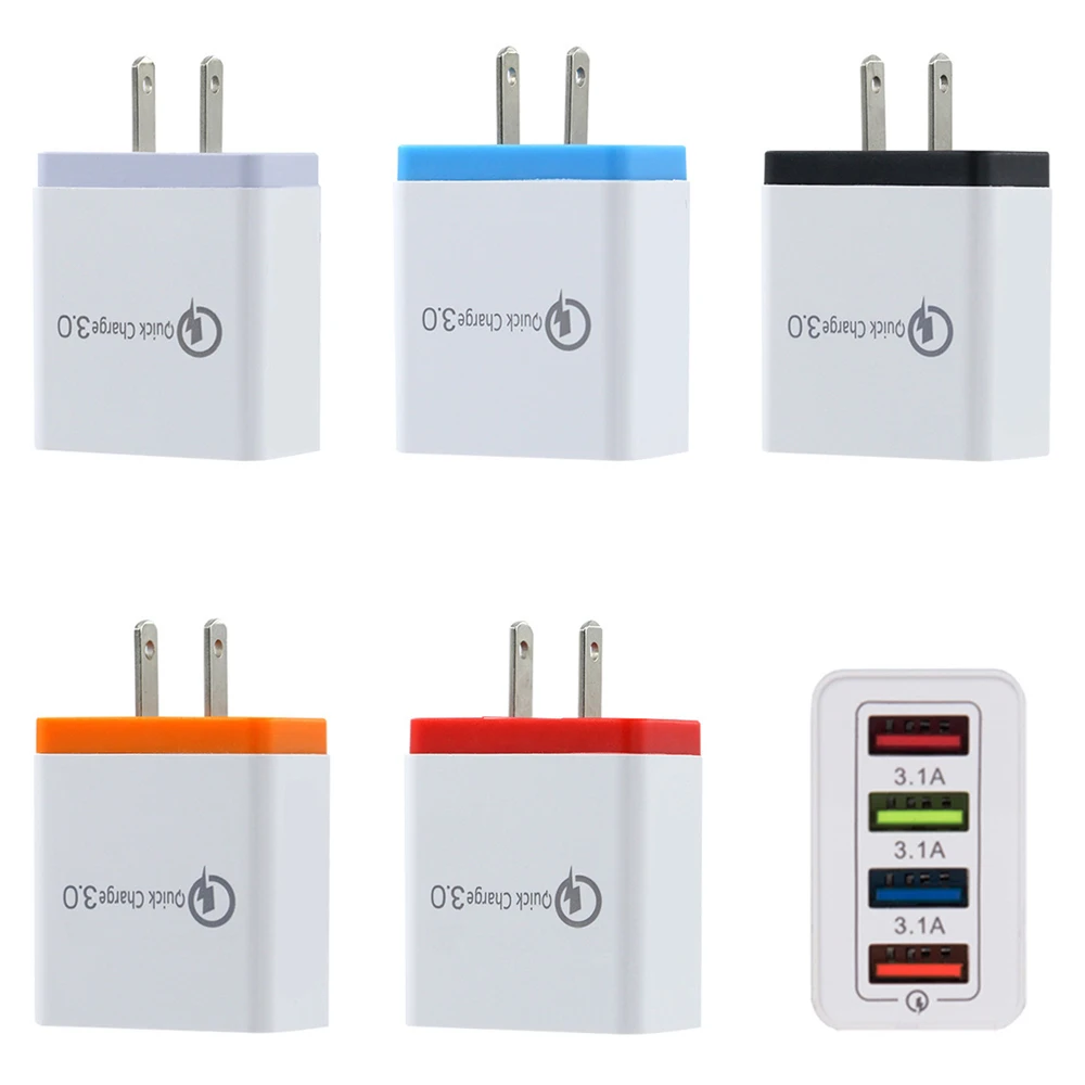 

4USB Fast Charging Mobile Phone Charger 5V3A Multi-port Travel Charging Head 4U Smart US Standard Charging Head