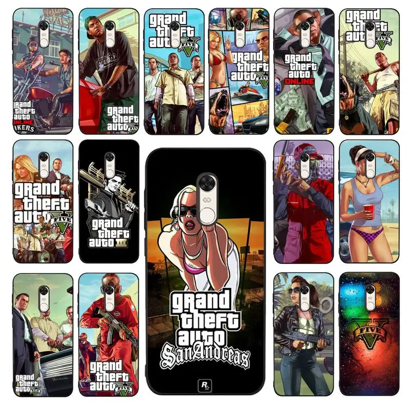 

MaiYaCa GTA5 GTA 5 Game Phone Case for Redmi 5 6 7 8 9 A 5plus K20 4X 6 cover