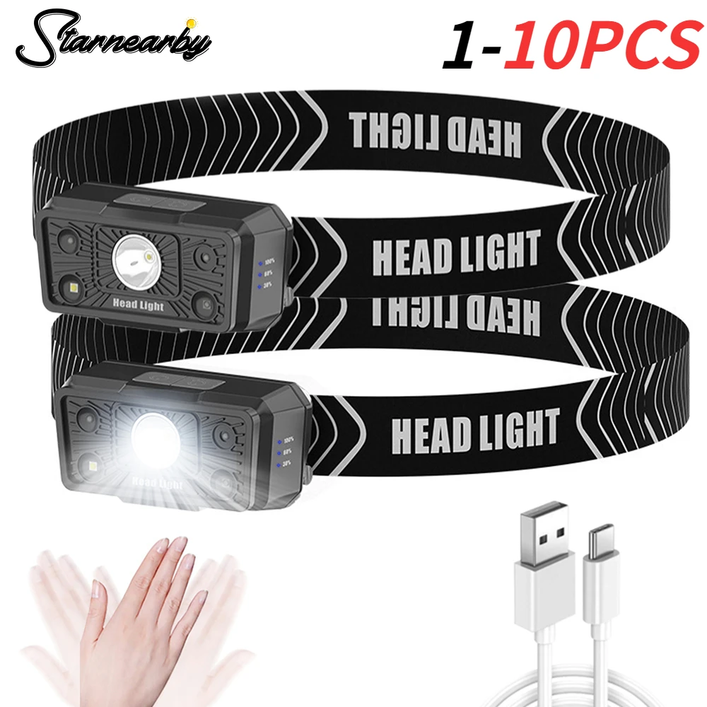 

Фонарь налобный XPE светодиодный Аккумуляторный с датчиком, 1-10 шт.