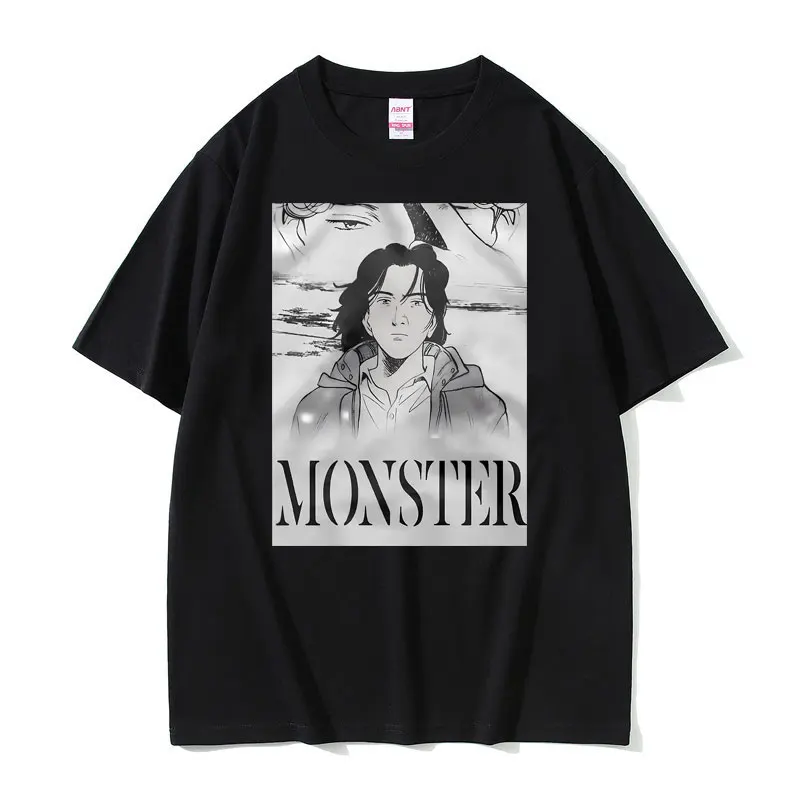 

Manga Monster Naoki Urasawa Tshirt Monster Anime T Shirt Vinland Saga Graphic Tees Short Sleeve Men Vintage Pure Cotton T-shirt