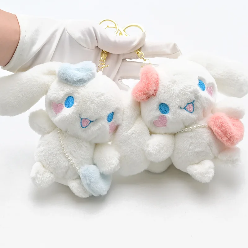 

2022 New Cute Plush Drop Eared Rabbit Doll Woman Men's Unisex Bag Keyring Car Charm Key Chain Gift Pendant