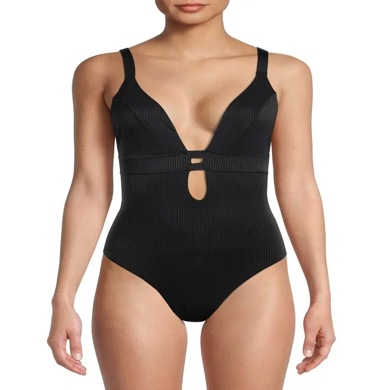 

Новинка 2023, женский сплошной купальник с двойными ремешками и глубоким вырезом