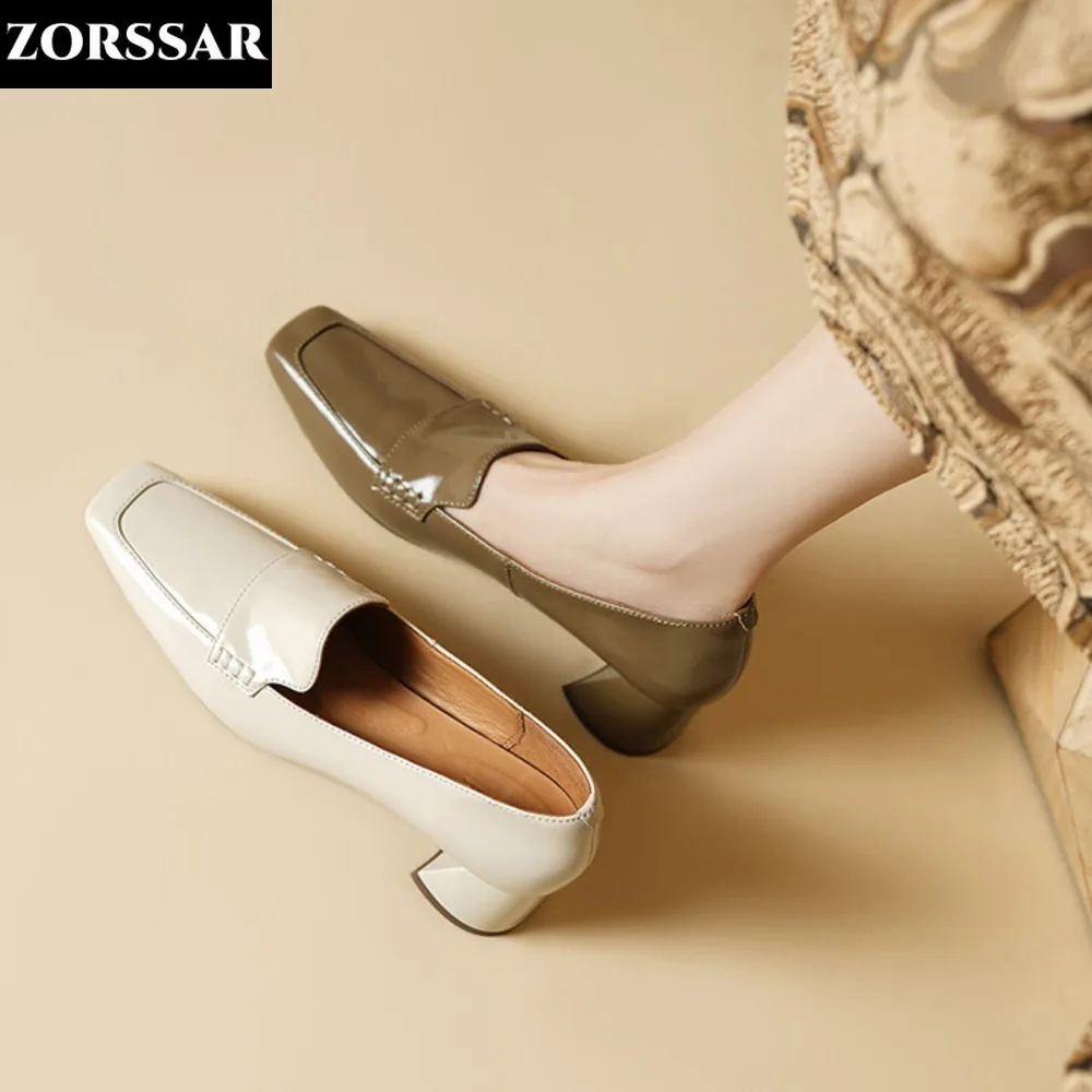 Женские топсайдеры размера плюс 34–42 туфли-лодочки с квадратным носком модельные