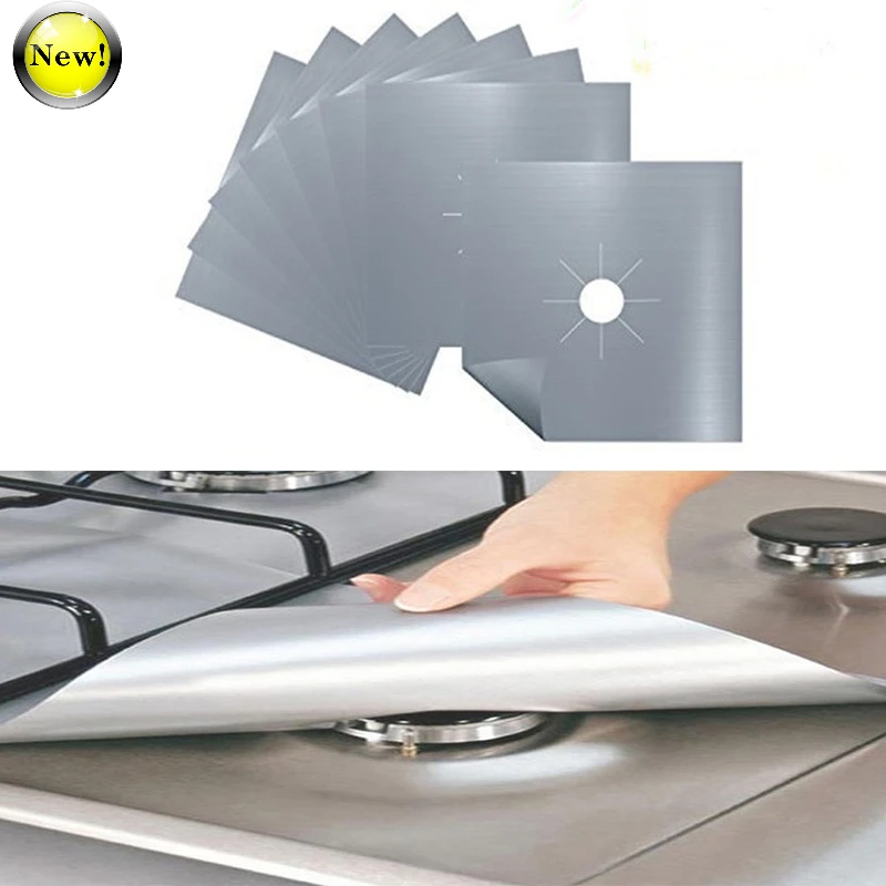 

NEW2022 4 Pcs Gas Stove Protector Stove Protector Cover Liner Stove Cooker Clean Mat Stovetop Burner Liner Protector Kitchen Acc