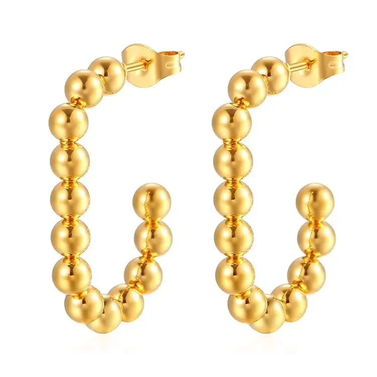 Showfay простые шикарные серьги-кольца из нержавеющей стали золотого цвета для