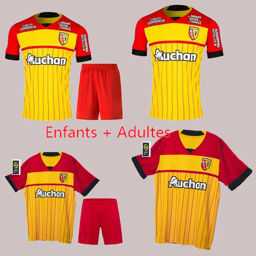 

Men + Kids kit 22/23 RC Lens SOTOCA Home Jersey 2021 2022 2023 DOUCOURE T-shirt maillot